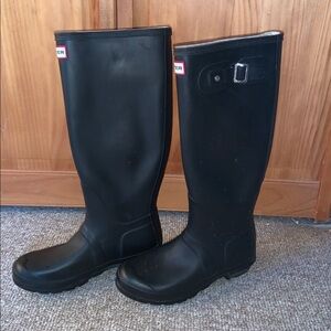 Hunter welly rain boots black matte size 6 UK 39 euro US 7M 8W